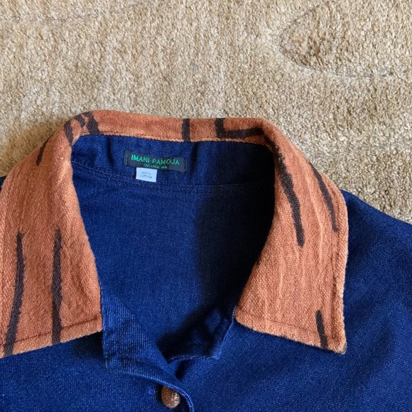 Authentic African Mud Cloth Fabric with Denim Jacket - NWOT - Picture 5 of 6